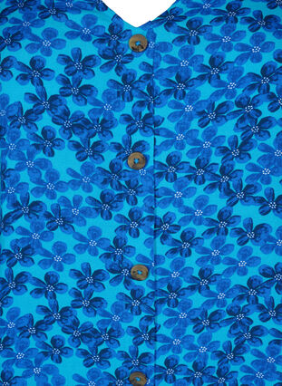 Zizzi Wiskozowa bluzka z guzikami, Blue Small Flower, Packshot image number 2
