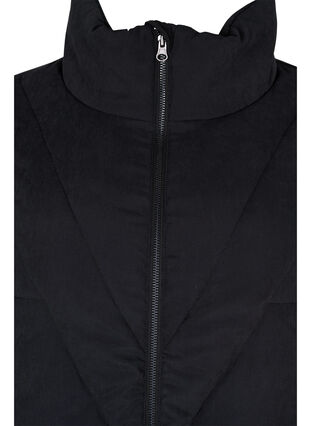 Zizzi Short winter jacket with zip and high collar, Black, Packshot image number 2