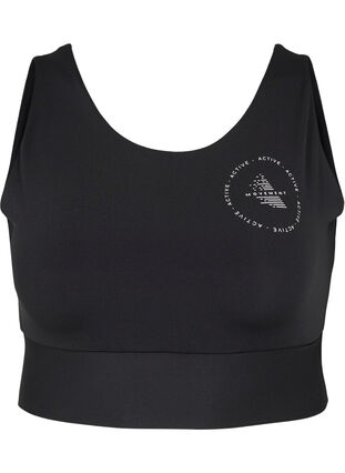 Zizzi CORE, MID SUPPORT SPORTS BRA - Biustonosz sportowy, Black, Packshot image number 0