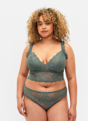 Zizzi Brazylijskie figi damskie z normalna talia, Balsam Green, Model image number 0