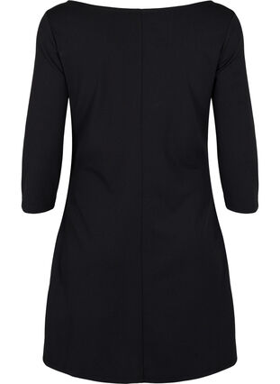 Sukienka z drapowaniem i rekawami 3/4, Black, Packshot image number 1