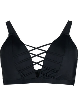 Zizzi Góra od bikini z paskami, Black, Packshot image number 0