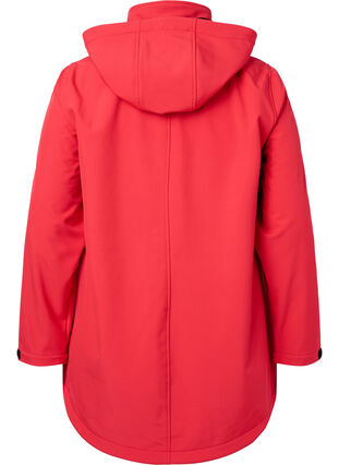 Zizzi 	 Softshell jacket with detachable hood, Poppy Red, Packshot image number 1