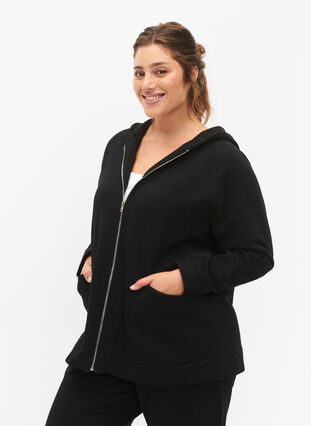 Zizzi Bluza z kapturem, Black, Model image number 0