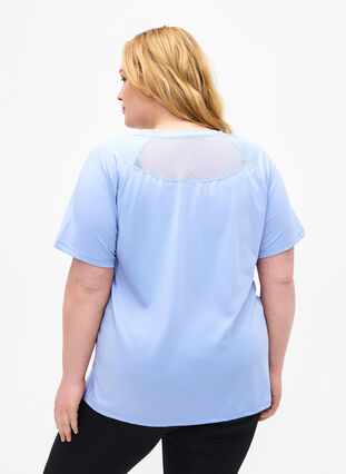 Zizzi Koszulka treningowa z siateczkowym tylem, Zen Blue, Model image number 1