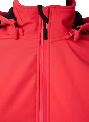 Zizzi 	 Softshell jacket with detachable hood, Poppy Red, Packshot image number 2