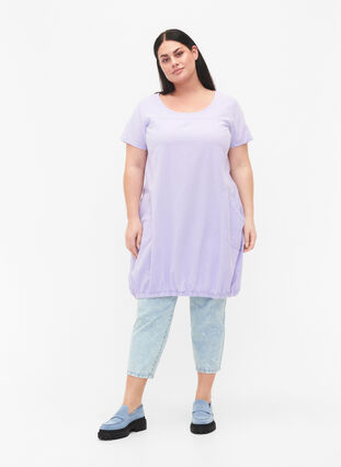 Zizzi Bawelniana sukienka z krótkim rekawem, Lavender, Model image number 2