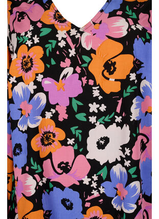 Zizzi Floral dress with v-neck, Vibrant Flower AOP, Packshot image number 2