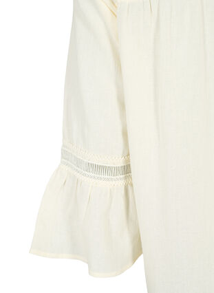 Zizzi Tunika z bawelny organicznej z kobiecymi detalami, Antique White, Packshot image number 3