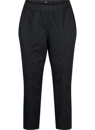 Zizzi Bawelniano-lniane spodnie z kieszeniami, Black, Packshot image number 0