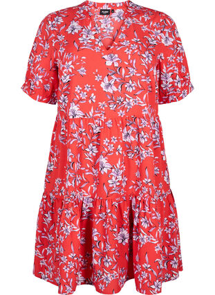 Zizzi FLASH – sukienka trapezowa z nadrukiem, Poinsettia Flower, Packshot image number 0