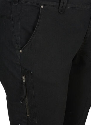 Zizzi Waskie jeansy capri z kieszeniami, Black, Packshot image number 2