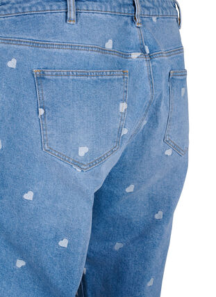 Zizzi Jeansy Mille typu mom fit z sercami, Light blue denim, Packshot image number 3