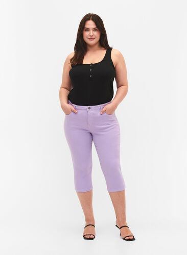 Zizzi Obcisle spodnie Emily capri, Lavender, Model image number 0