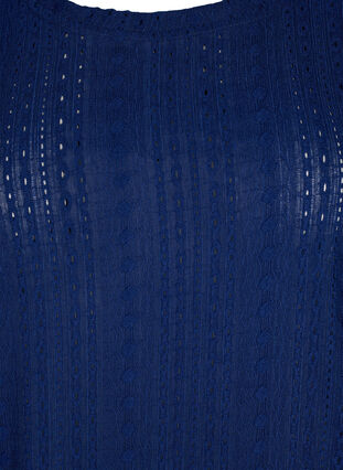 Zizzi Bluzka z krótkim rekawem i teksturowanym wzorem, Medieval Blue, Packshot image number 2