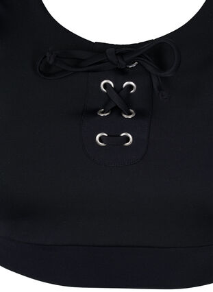 Zizzi Bikini top with drawstring detail, Black, Packshot image number 2