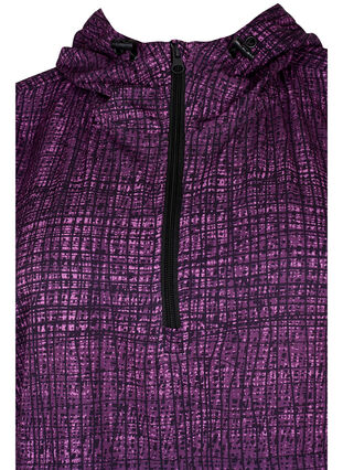 Zizzi Sports anorak with zipper and pockets, Square Purple Print, Packshot image number 2