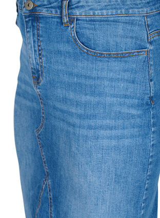 Zizzi Cotton denim midi skirt, Blue denim, Packshot image number 2