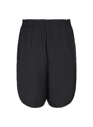 Zizzi Loose Bermuda shorts with smock, Black, Packshot image number 1