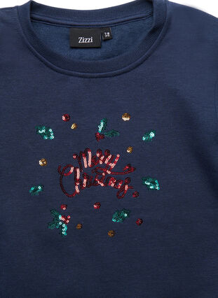 Zizzi Christmas sweater for kids, Night Sky Merry, Packshot image number 2