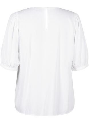 Zizzi Wiskozowa bluzka z rekawami 1/2, Bright White, Packshot image number 1
