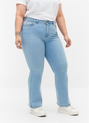  Jeansy typu bootcut Ellen z wysokim stanem, Ex Lgt Blue, Model image number 2