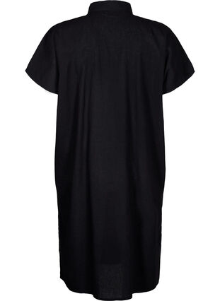 Zizzi Koszula o przedluzonym kroju wykonana z mieszanki bawelny z lnem, Black, Packshot image number 1