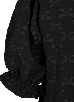 Zizzi Krótka zakardowa sukienka z kokardkami, Black W. Bow, Packshot image number 3