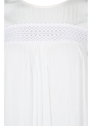 Zizzi viscose dress with lace detail, Off White, Packshot image number 2