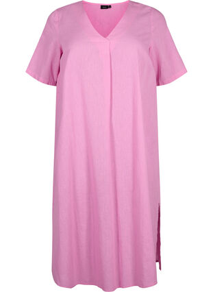 Zizzi Bawelniana sukienka typu kaftan z domieszka lnu, Rosebloom, Packshot image number 0