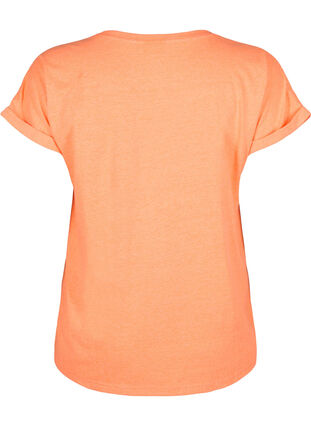Zizzi Bawelniant T-shirt w neonowym kolorze, Neon Coral, Packshot image number 1