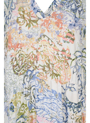 Zizzi Printed viscose dress with drawstring, White Paisley AOP, Packshot image number 2