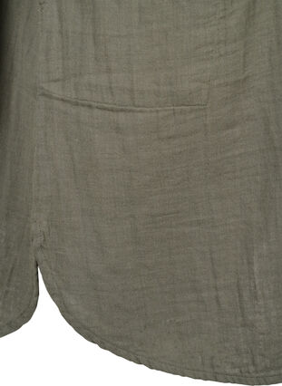 Zizzi Dluga koszula z muslinu bawelnianego, Thyme, Packshot image number 3