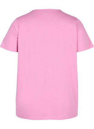 Zizzi Short-sleeved t-shirt with broderie anglaise, Cyclamen Mel., Packshot image number 1