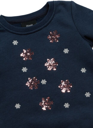 Zizzi Christmas sweater for kids, Night Sky Snow, Packshot image number 2