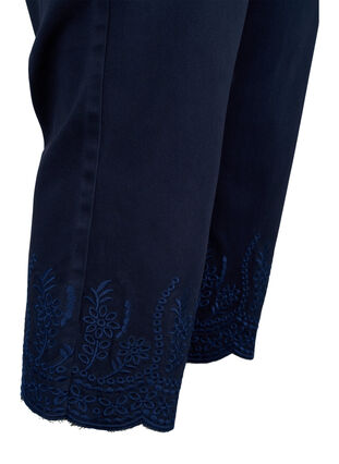 Zizzi Wysokie spodnie 3/4 z haftem angielskim, Night Sky, Packshot image number 3