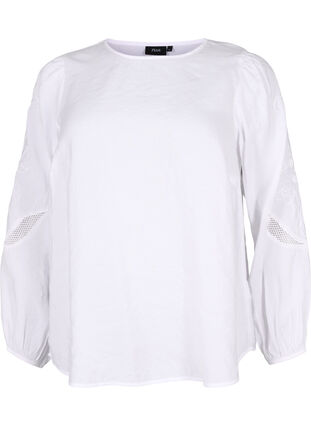 Zizzi Bluzka z modalu TENCEL™ z haftowanymi detalami, Bright White, Packshot image number 0