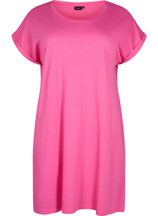 Zizzi 2-pack bawelniana sukienka z krótkimi rekawami, Shocking Pink/Black, Packshot image number 2