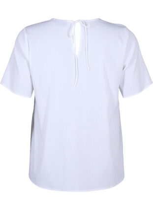 Zizzi Bluzka z wiskozy z krótkim rekawem i wiazaniem, Bright White, Packshot image number 1