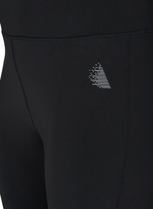 Zizzi Cropped exercise leggings with mesh, Black, Packshot image number 2