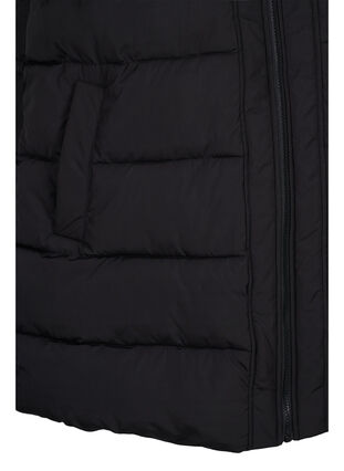 Zizzi Long vest with hood and zip, Black, Packshot image number 3