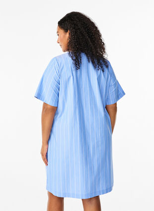 Zizzi Sukienka w paski z bawelny organicznej, Blue Stripe, Model image number 1