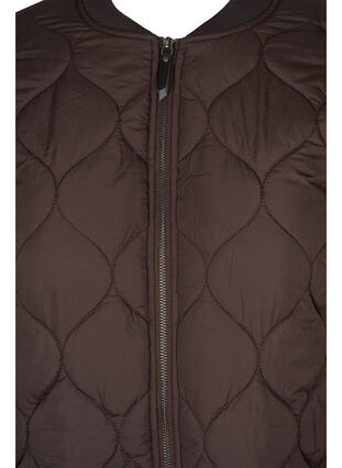 Zizzi Quilted thermal jacket with zip, Black Coffee, Packshot image number 2