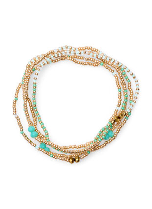 Zizzi 5-pack Pearl Bracelets, Mint Mix, Packshot image number 0