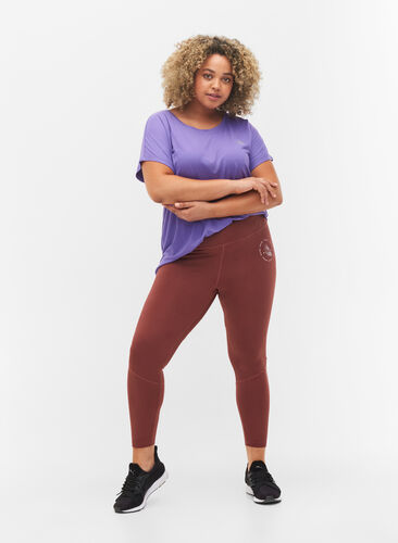 Zizzi Gladkie legginsy treningowe, Sable, Model image number 0