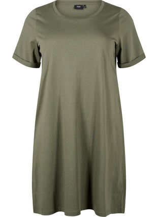 Zizzi Bawelniana sukienka T-shirtowa, Thyme, Packshot image number 0