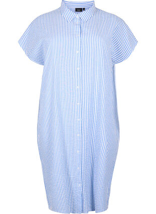 Zizzi Dluga bawelniana koszula w paski, Light Blue Stripe, Packshot image number 0
