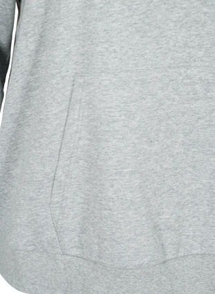 Zizzi Bluza z kapturem, Light Grey Melange, Packshot image number 3