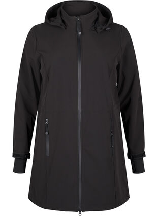 Zizzi Kurtka softshell z odpinanym kapturem, Black, Packshot image number 0