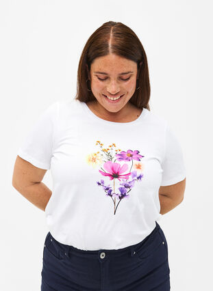 Zizzi Koszulki z motywem kwiatowym, Bright W. w. Flower, Model image number 0